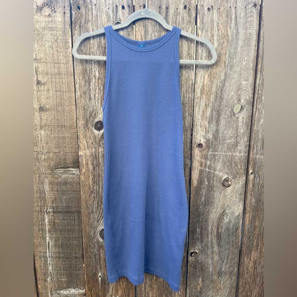 Old Navy Blue High Neck Sleeveless Ribbed Bodycon Mini Dress Size Medium